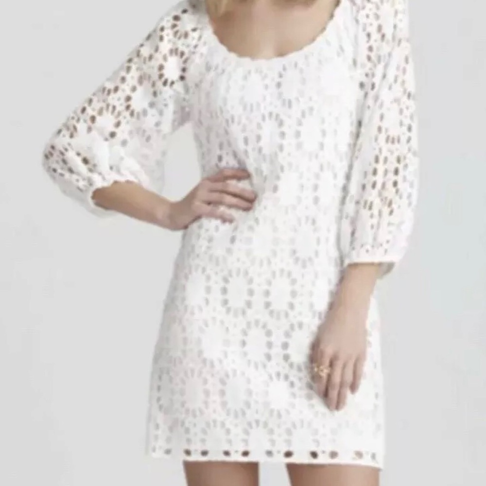 Trina Turk Wakeboard Lace Crochet White Dress